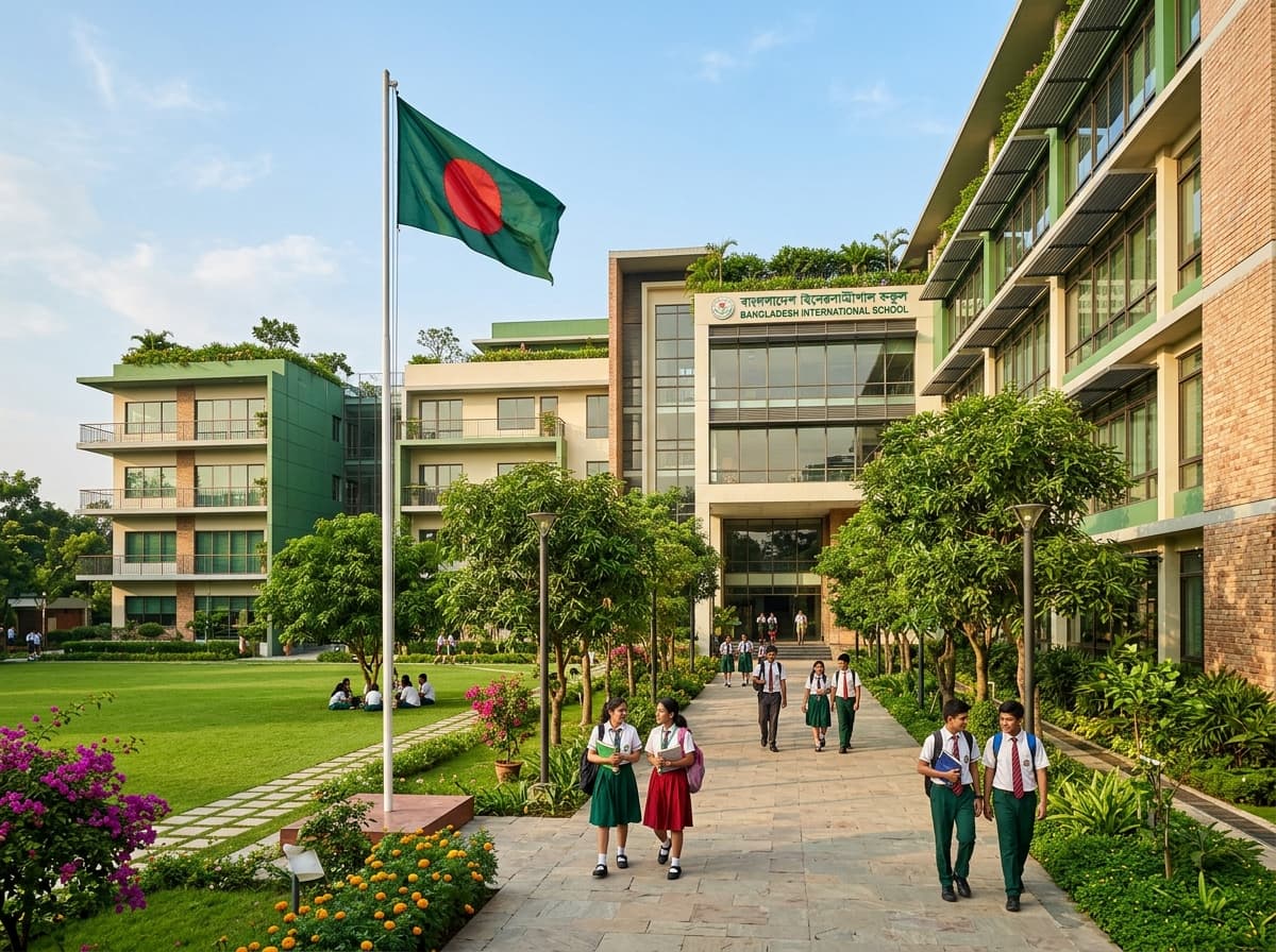 Students and teachers on Greendale School campus